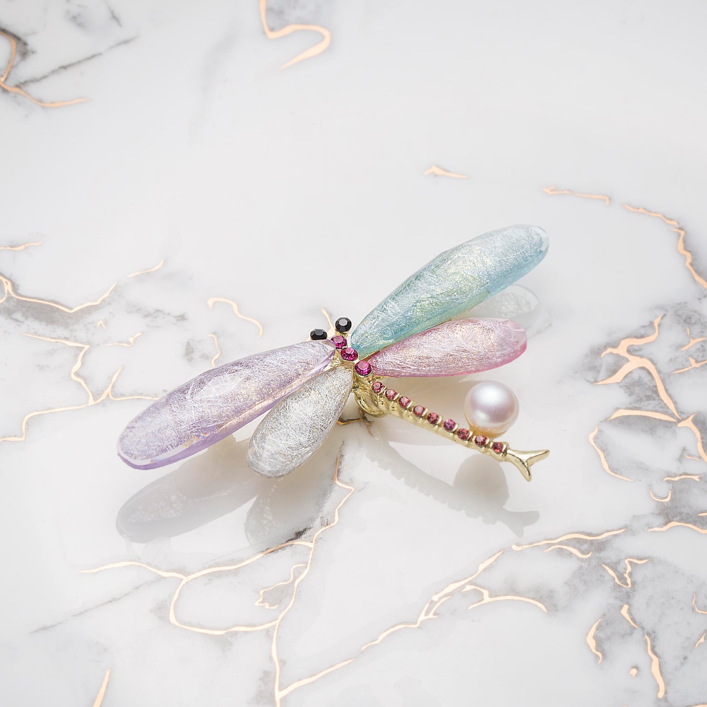 Colorful Dragonfly Pearl Brooch Welfare Products：7-8mm Freshwater Alloy (TSBJ070)