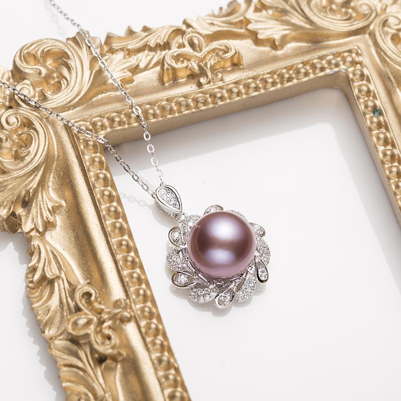 Designer Edison Purple Pearl Pendant : 10-11mm Freshwater S925 Silver (tsxx166)