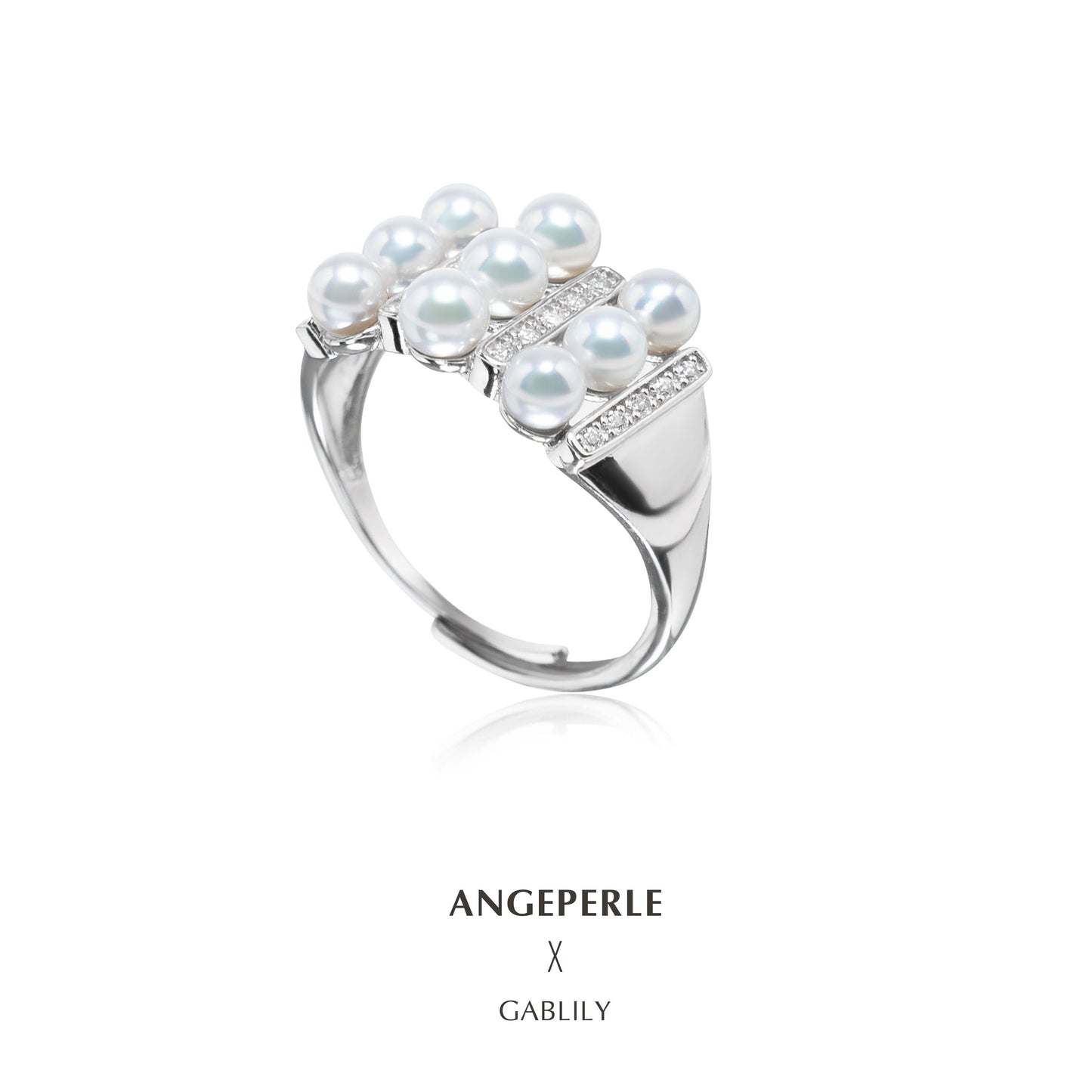 Gablily White Baby Pearl Ring: 3-4mm Freshwater S925 Silver (TSSLF01)