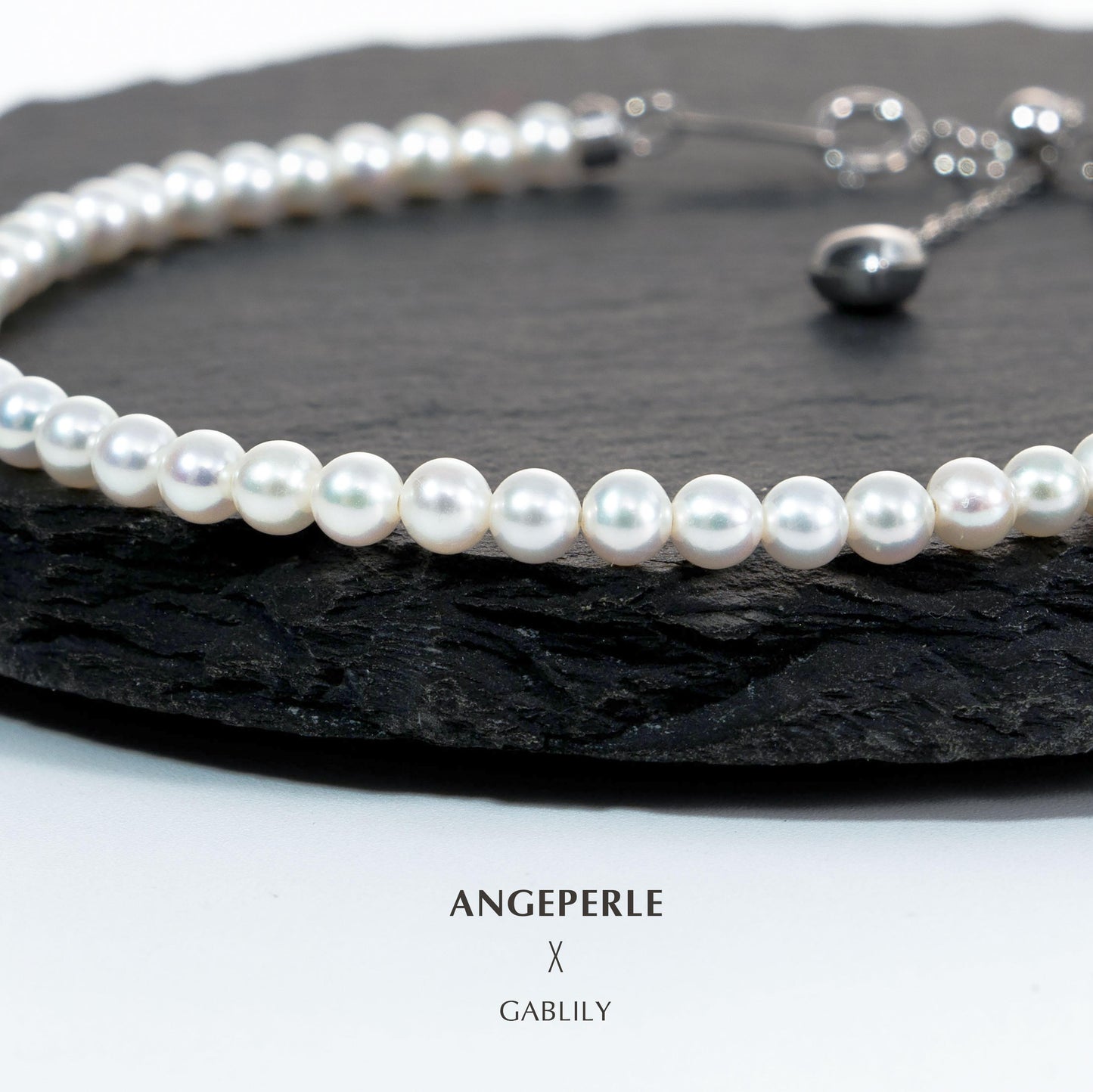 Gablily Baby Paerl Bracelet Heart Shape Adjustable Clasp：3-4mm Freshwater S925 Silver (TSJCY685)