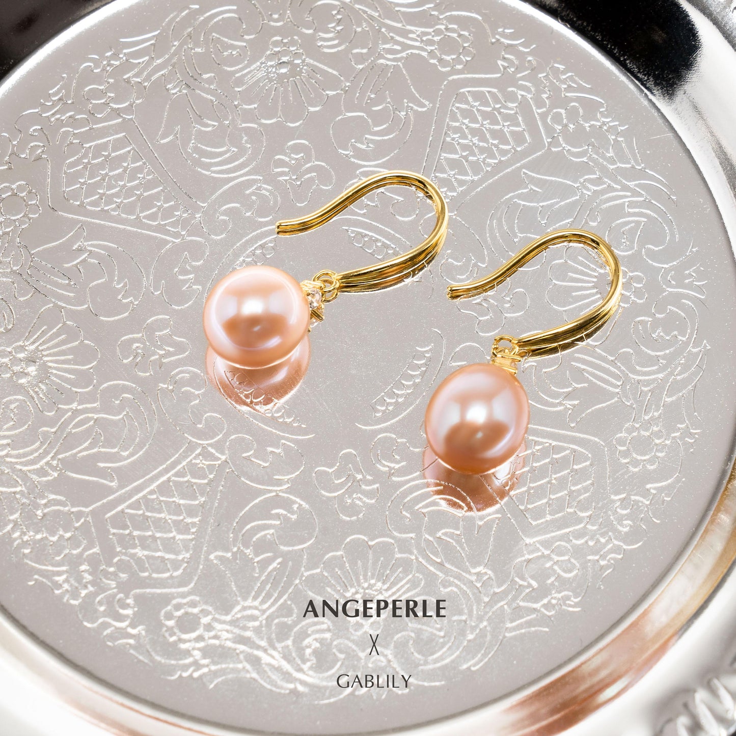 Drop-shaped Dry Rose Pink Color Pearl Earrings：8-9mm Freshwater S925 Silver (TSJCY810)