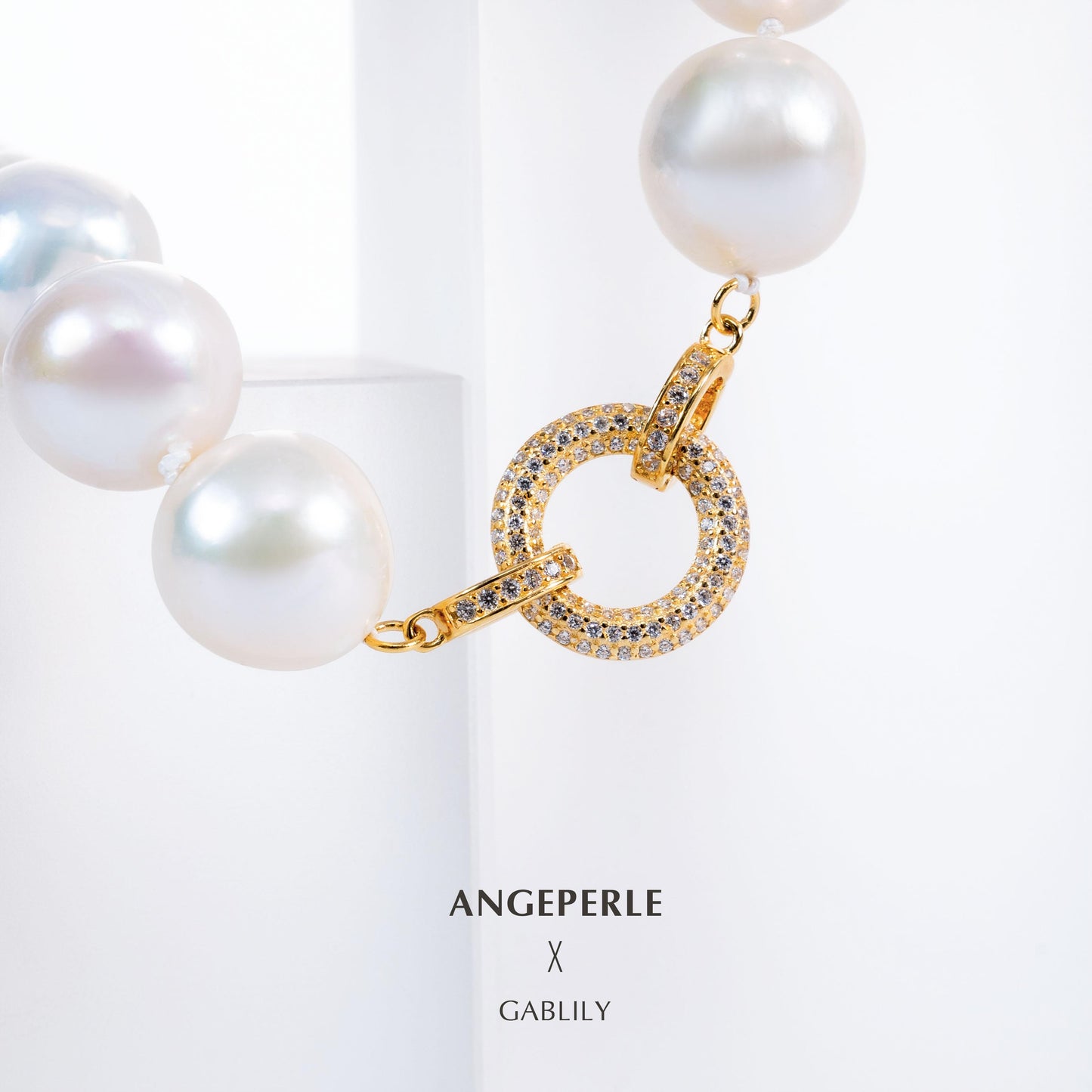 Gablily Big Size Baroque Pearl Pendant Sparkling Hoop Clasp: 13-16mm Freshwater S925 Silver (TSJCY703)