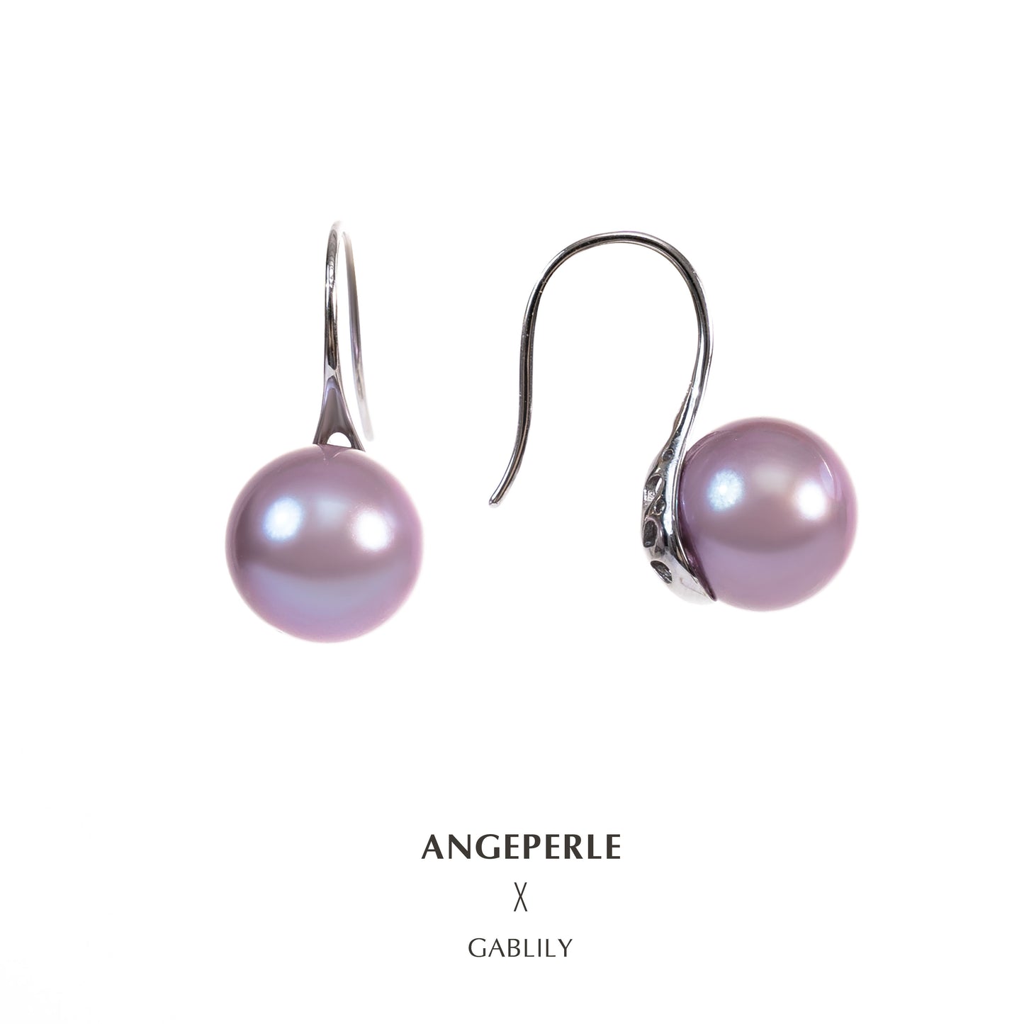 Edison Purple High Quality Large Size Pearl Earrings In High Heel Shape: 11-12mm Freshwater S925 Silver (ZPZL025)