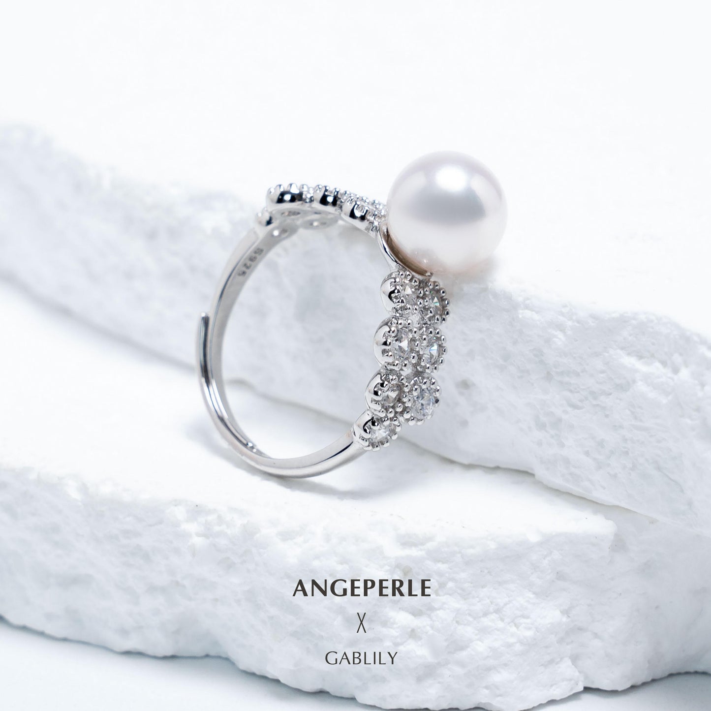 Akoya White Big Size Pearl Ring: 8-9mm Seawater S925 Silver (TSJCY866)