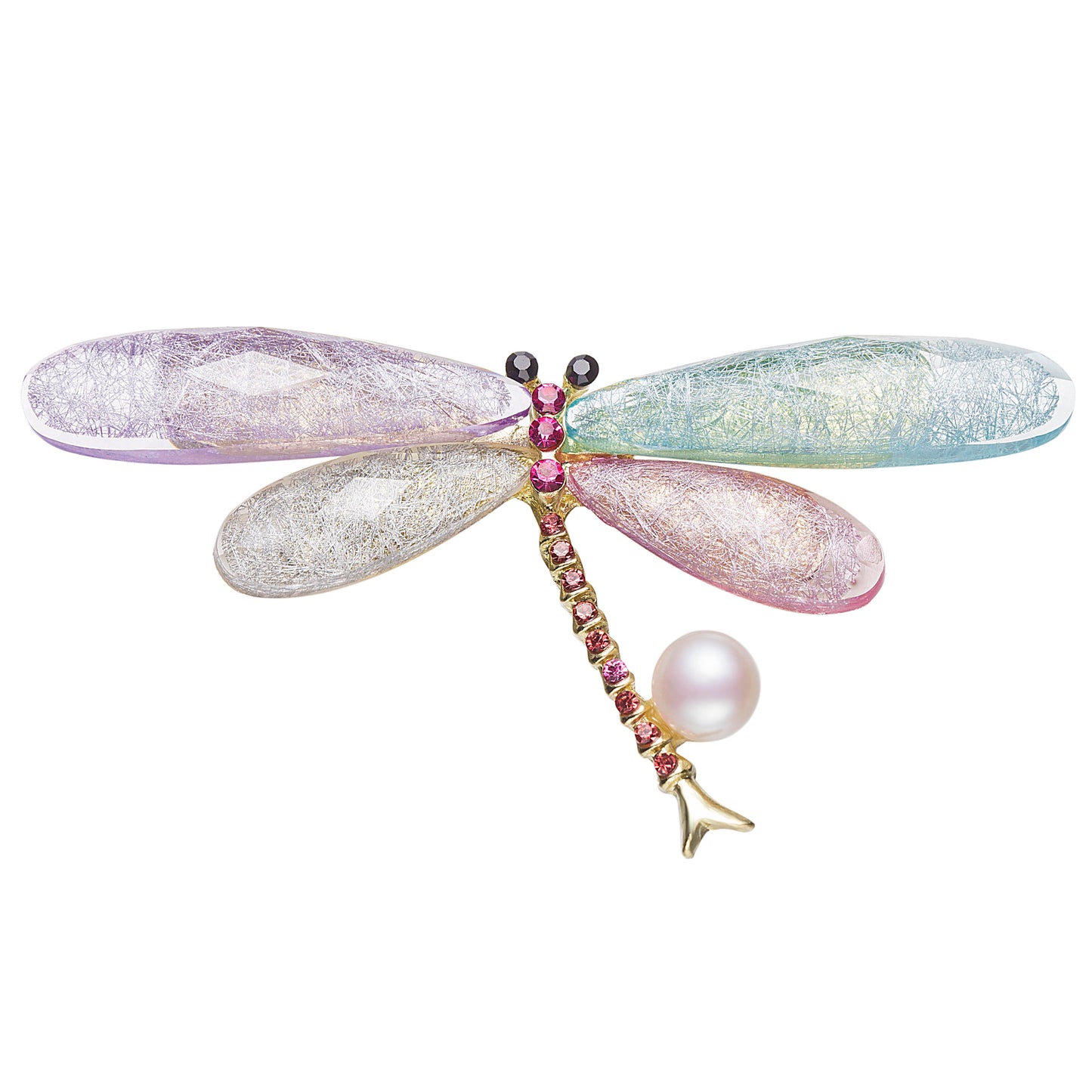 Colorful Dragonfly Pearl Brooch Welfare Products：7-8mm Freshwater Alloy (TSBJ070)