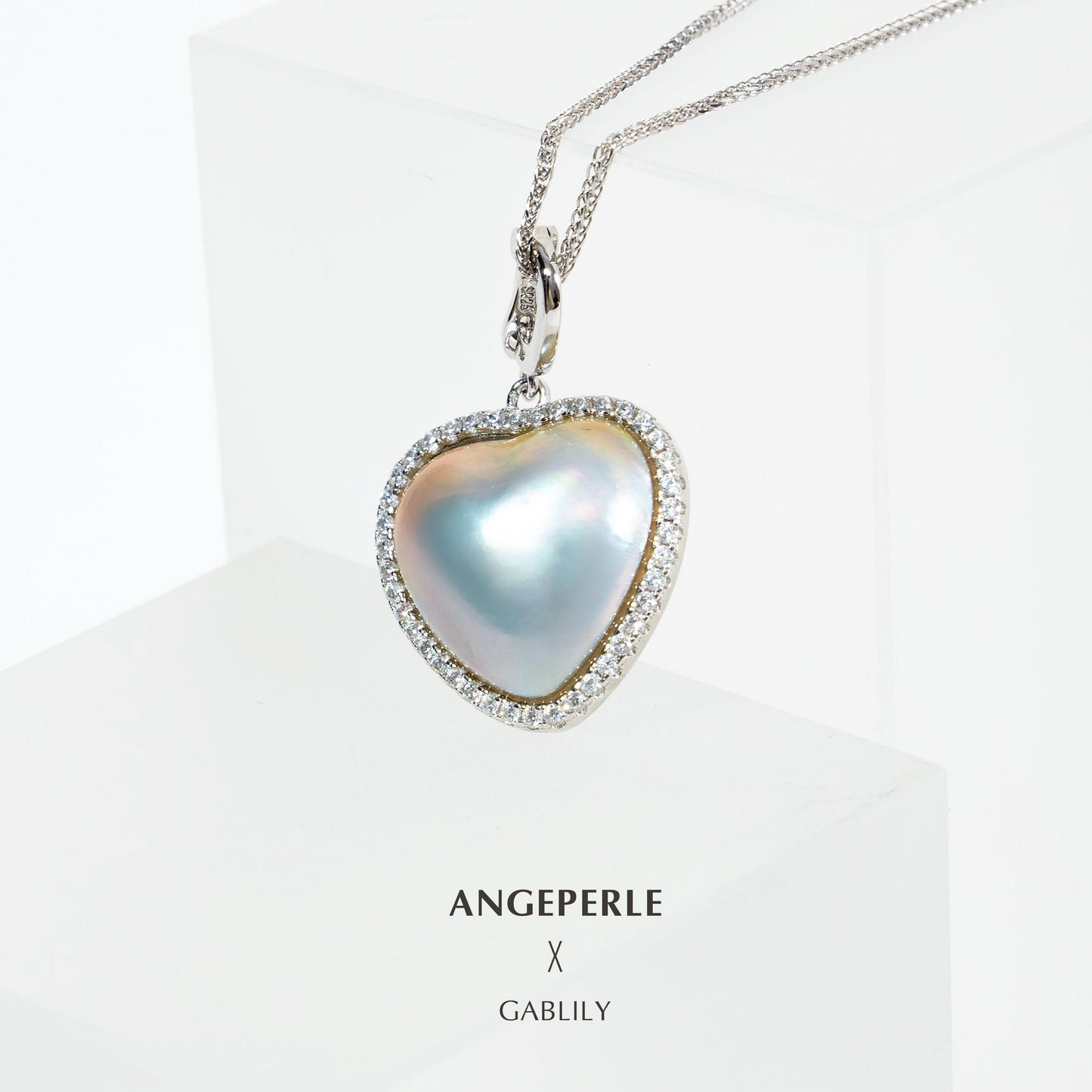 Mabe Love-Shaped Pearl Pendant: 15-16mm Seawater S925 Silver (TSJYZB17)