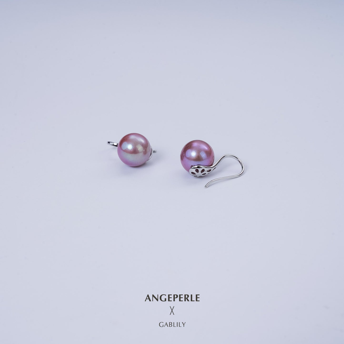 Edison Purple High Quality Large Size Pearl Earrings In High Heel Shape: 11-12mm Freshwater S925 Silver (ZPZL025)