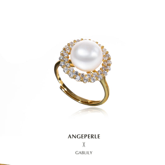 Sunflower Pearl Ring ：10-11mm Freshwater S925 Silver (SZJY105)