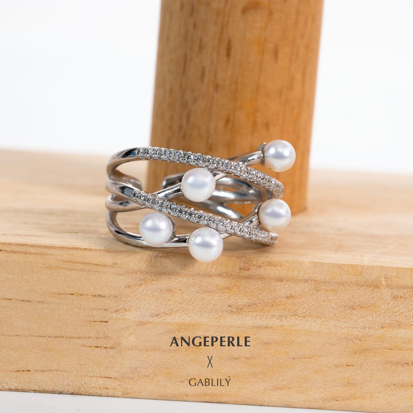 Gablily Loop By Loop Baby Pearl Ring: 3.5-4mm Freshwater S925 Silver (TSJCY776)