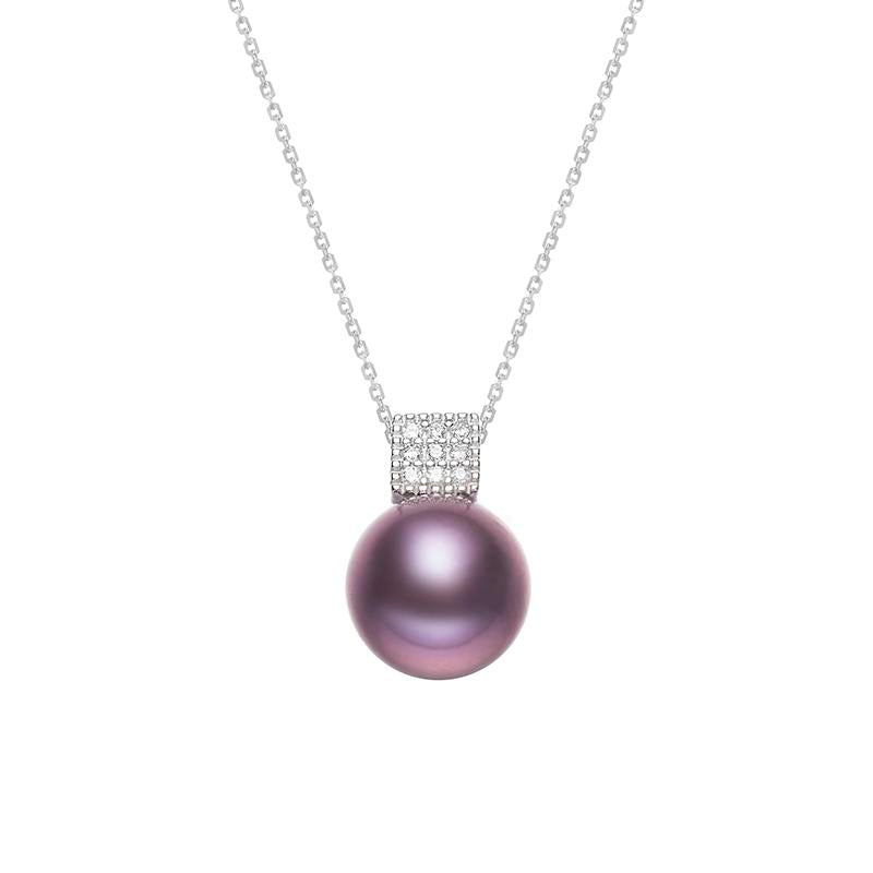 Edison Purple Pearl Elegant Pendant ：9-10mm Freshwater S925 Silver (tsjcy041)