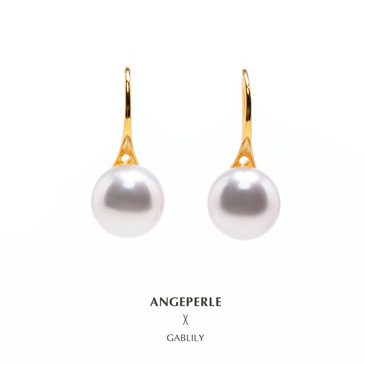 Gablily High Quality Pearl Earrings In The Shape Of High Heels: 10-11mm Freshwater S925 Silver (TSJCY835)