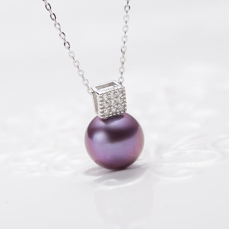 Edison Purple Pearl Elegant Pendant ：9-10mm Freshwater S925 Silver (tsjcy041)