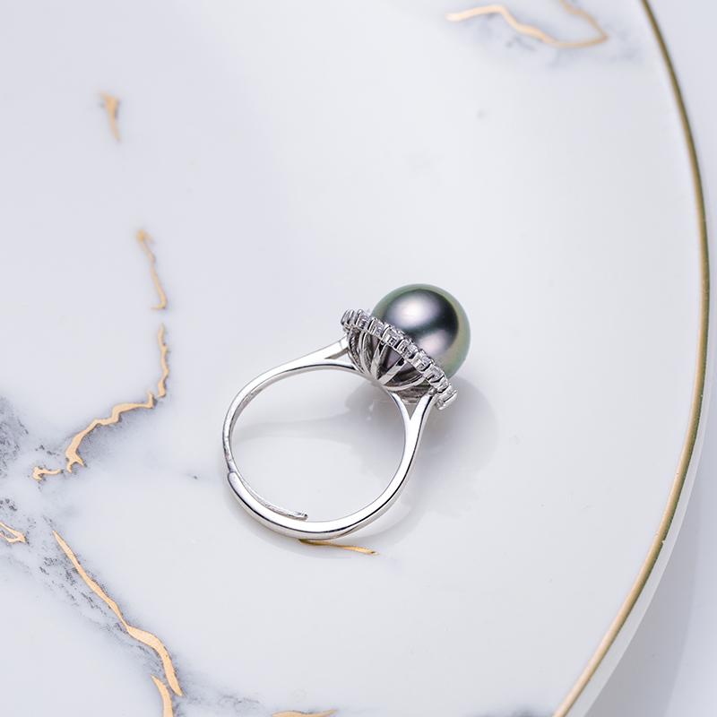 Sunflower Tahitian Ring: 10mm Seawater Pearls S925 Sliver (SZJY001)