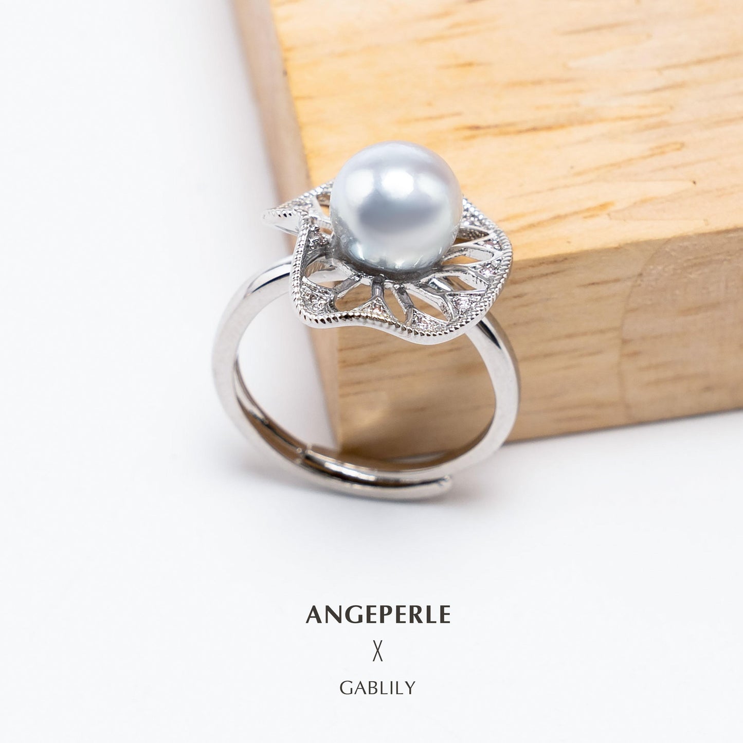 Akoya Madama Flower Story Pearl Ring: 7-8mm Seawater Alloy (TSYM139)