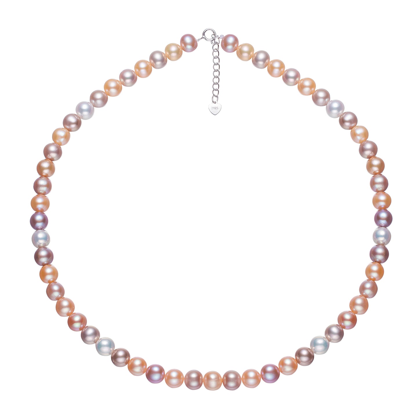 Candy Color Pearl Set, Necklace, Bracelet, Earrings：7-8mm Freshwater S925 Silver (TSZL117)