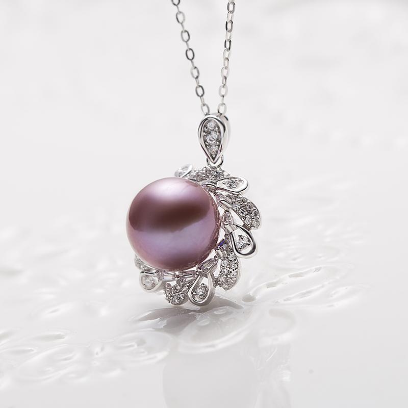 Designer Edison Purple Pearl Pendant : 10-11mm Freshwater S925 Silver (tsxx166)