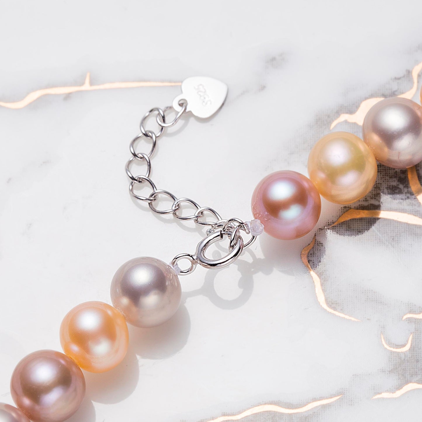 Candy Color Pearl Set, Necklace, Bracelet, Earrings：7-8mm Freshwater S925 Silver (TSZL117)