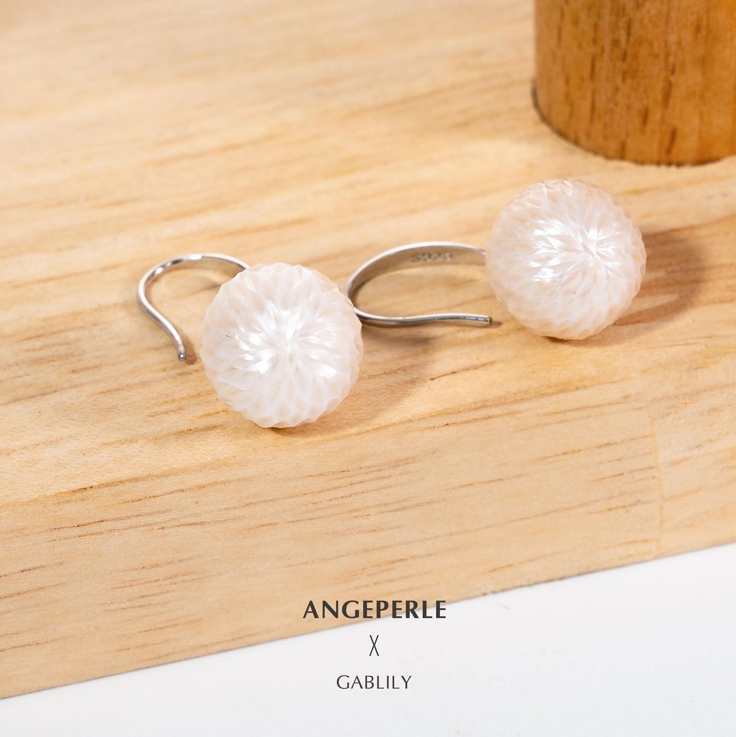 Gragon Scale Pearl Earrings : 11.5-12.5mm Freshwater S925 Silver (TSJYZB14)