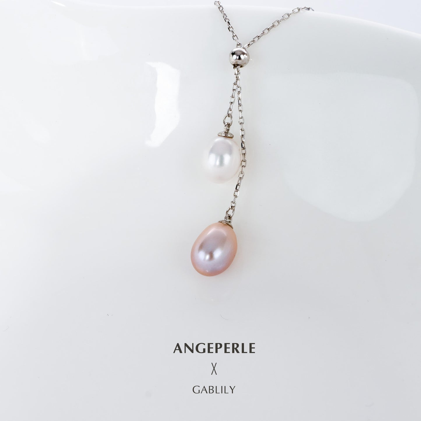 Teardrop-Shaped White And Purple Two-tone Pearl Pendant：7-8mm Freshwater S925 Silver (zpjcy282)