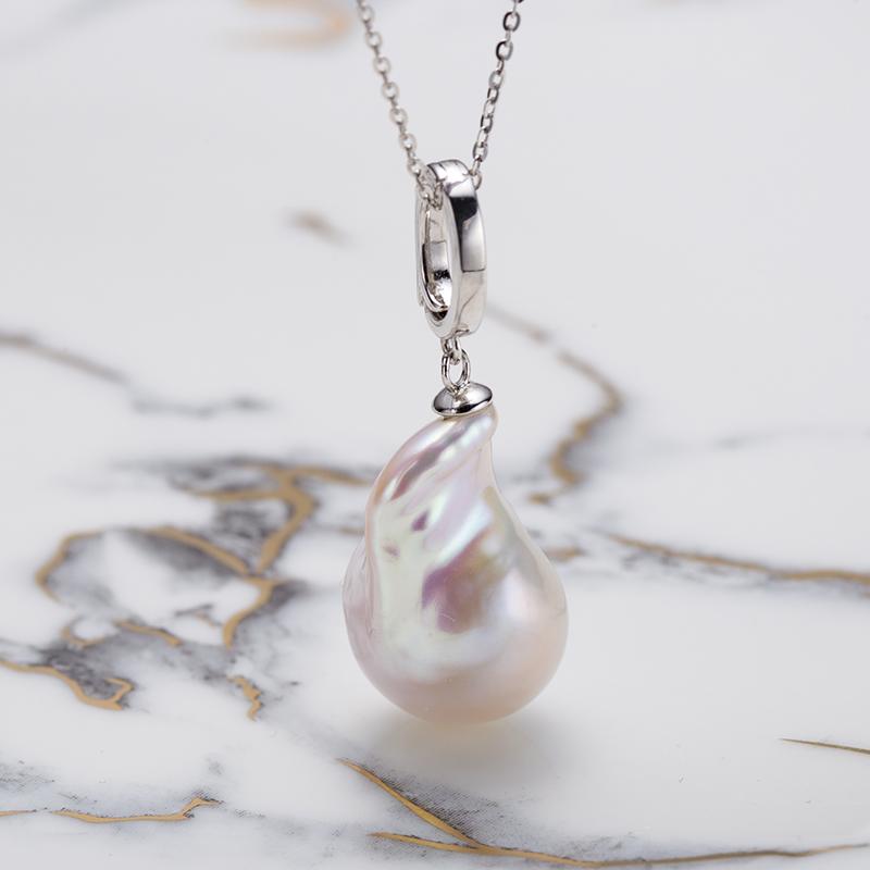 Multi-purpose Clasp Baroque Pearl Pendant: 13-20mm Freshwater S925 Silver (TSBJ613)