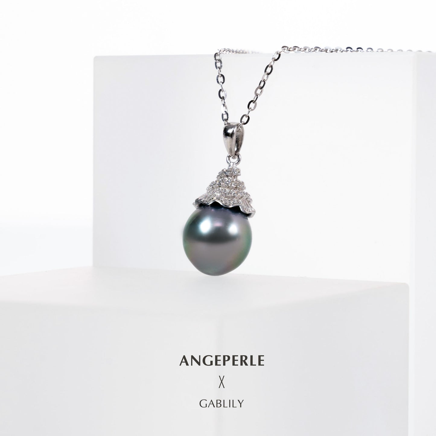 Drop Shape Tahitian Pearl Pendant : 9-10mm Seawater S925 Silver (TSJCY448)