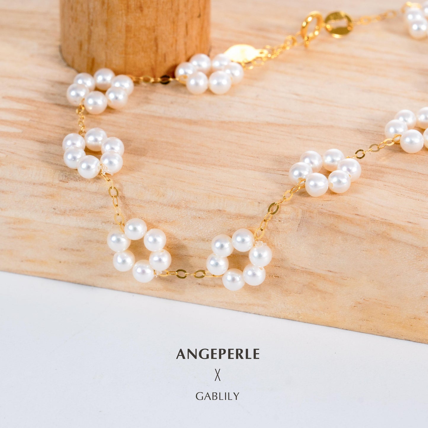 Gablily Baby Pearl Flower Bracelet High Quality：3-4mm Freshwater 18K Gold (TSJCY762)