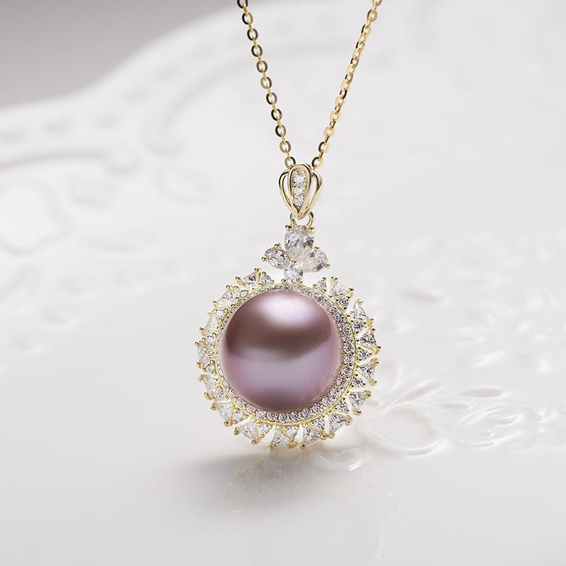 Designer Edison Purple Pearl Pendant：10-11mm Freshwater S925 Silver (TSXX190)