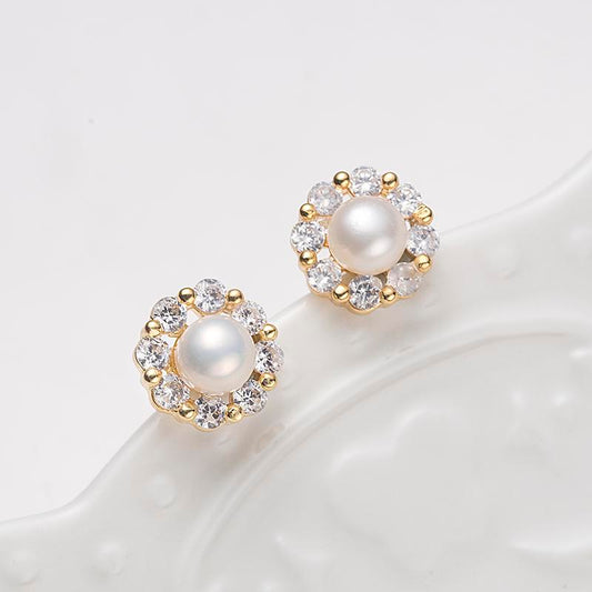 Garden Baby Pearl Earrings ：5-6mm Freshwater Alloy (zpdw053)