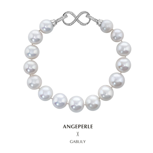 Gablily Classic 8-shaped Clasp Pearl Bracelet：9-11mm Freshwater S925 Silver (TSJCY915)