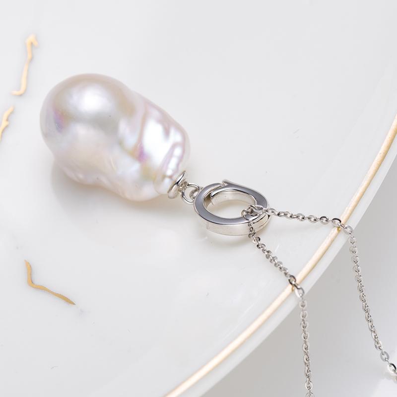 Multi-purpose Clasp Baroque Pearl Pendant: 13-20mm Freshwater S925 Silver (TSBJ613)