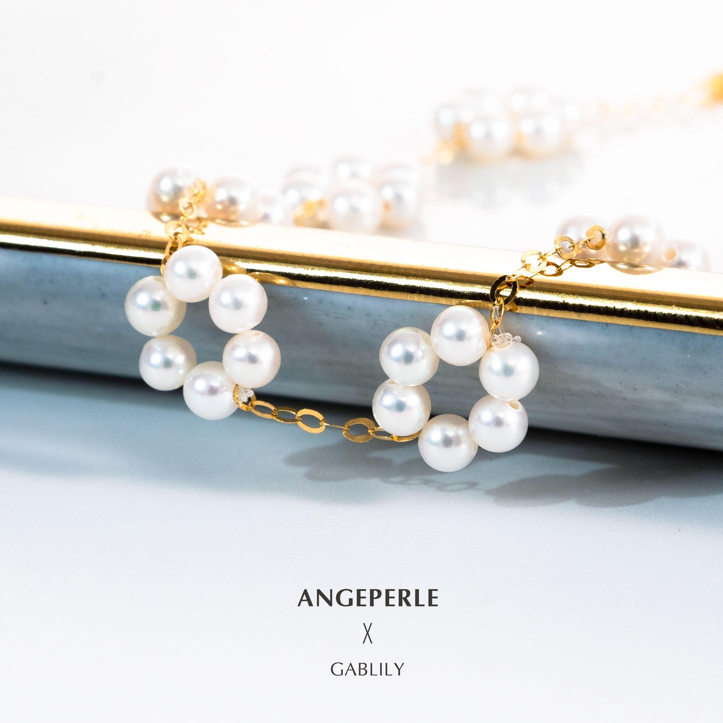 Gablily Baby Pearl Flower Bracelet High Quality：3-4mm Freshwater 18K Gold (TSJCY762)