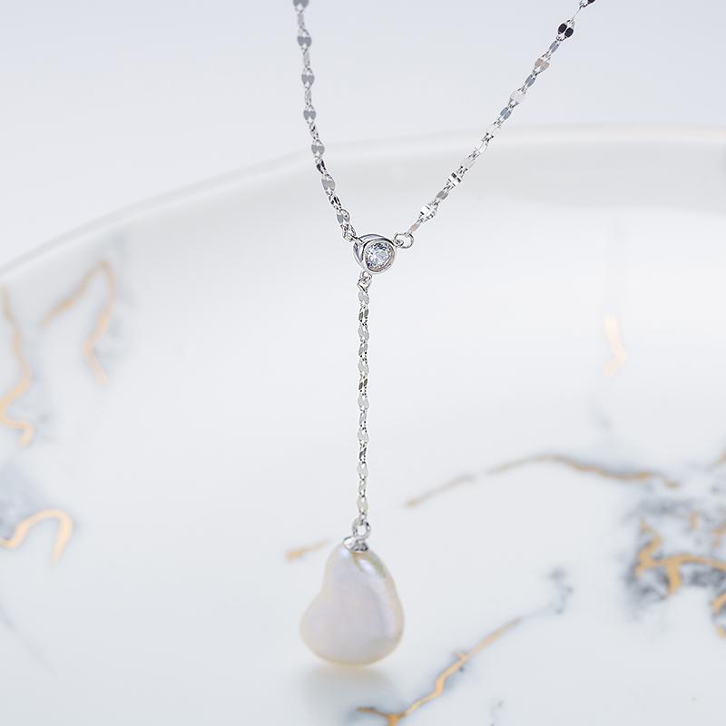 Brilliant Y-shaped Baroque Pearl Pendant ：7-18mm Freshwater S925 Silver (TSSZ119)