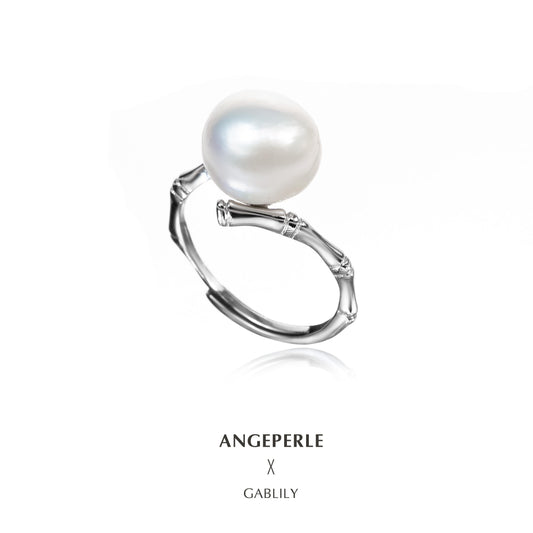 Gablily Baroque Bamboo Ring: 10-11mm Freshwater S925 Silver (SZJY094)