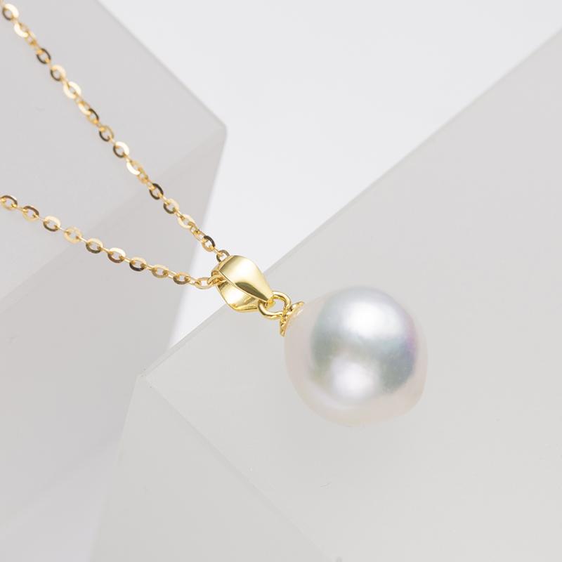 Gablily Baroque Pearl Pendant : 10mm Freshwater S925 Silver (ZPZL015)