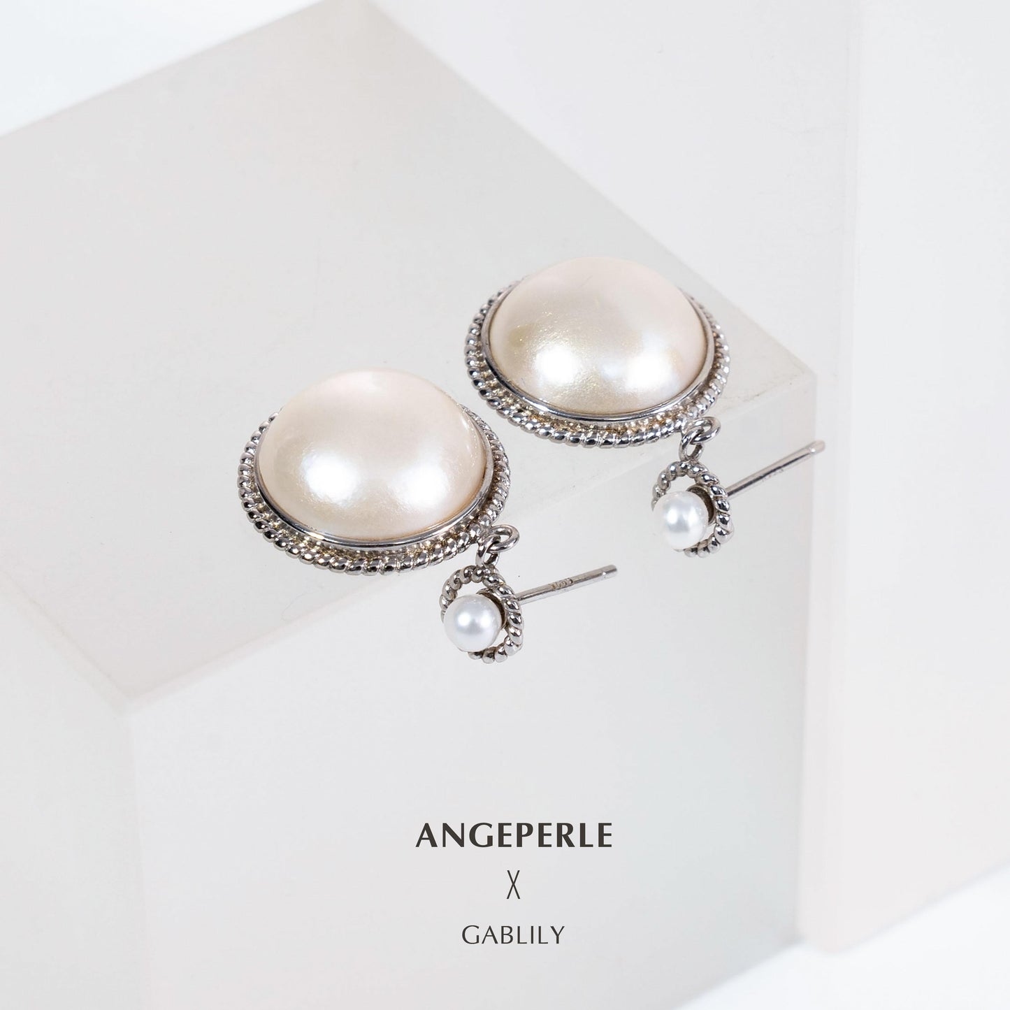 Classic Mabe Pearl Earrings：12-13mm Seawater S925 Silver (zpqmy005)