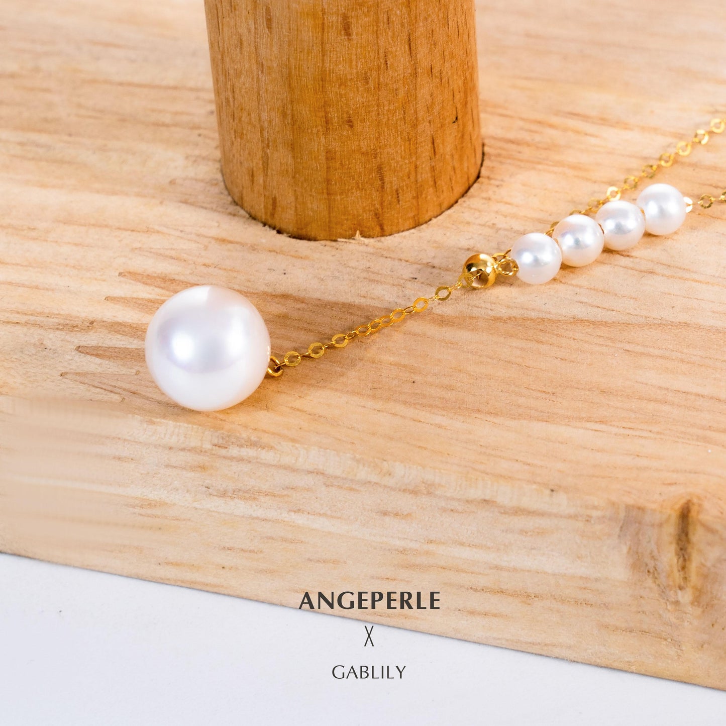 High Quality Large And Small Pearl Design Y-Shaped Adjustable Pearl Necklace: 4-5/9-10mm Freshwater 18K Gold (TSJCY732)