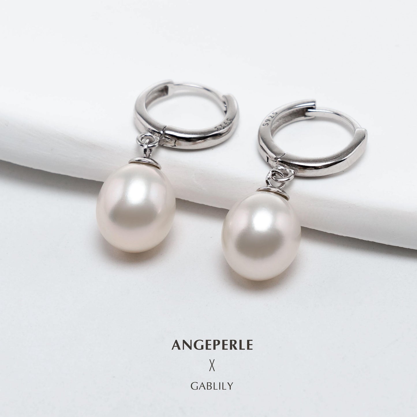 Oval Pearl Flexible Earrings: 8-9mm Freshwater S925 Silver (TSJCY820)