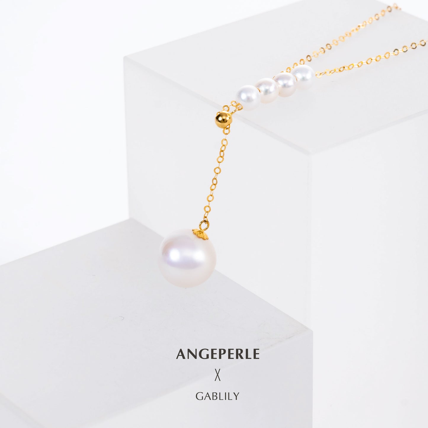 High Quality Large And Small Pearl Design Y-Shaped Adjustable Pearl Necklace: 4-5/9-10mm Freshwater 18K Gold (TSJCY732)