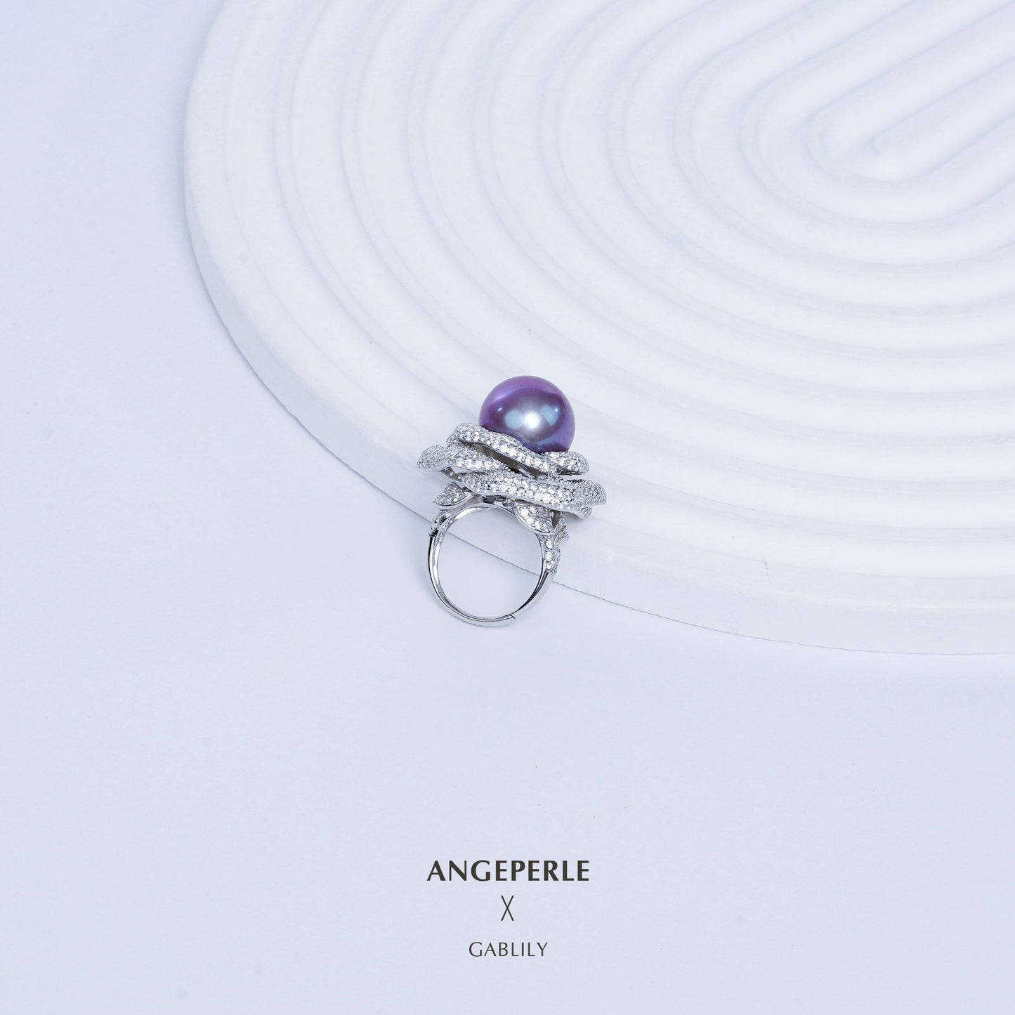 Edison Purple Pearl Rose Ring ：14-15mm Freshwater S925 Silver (zpjcy291)