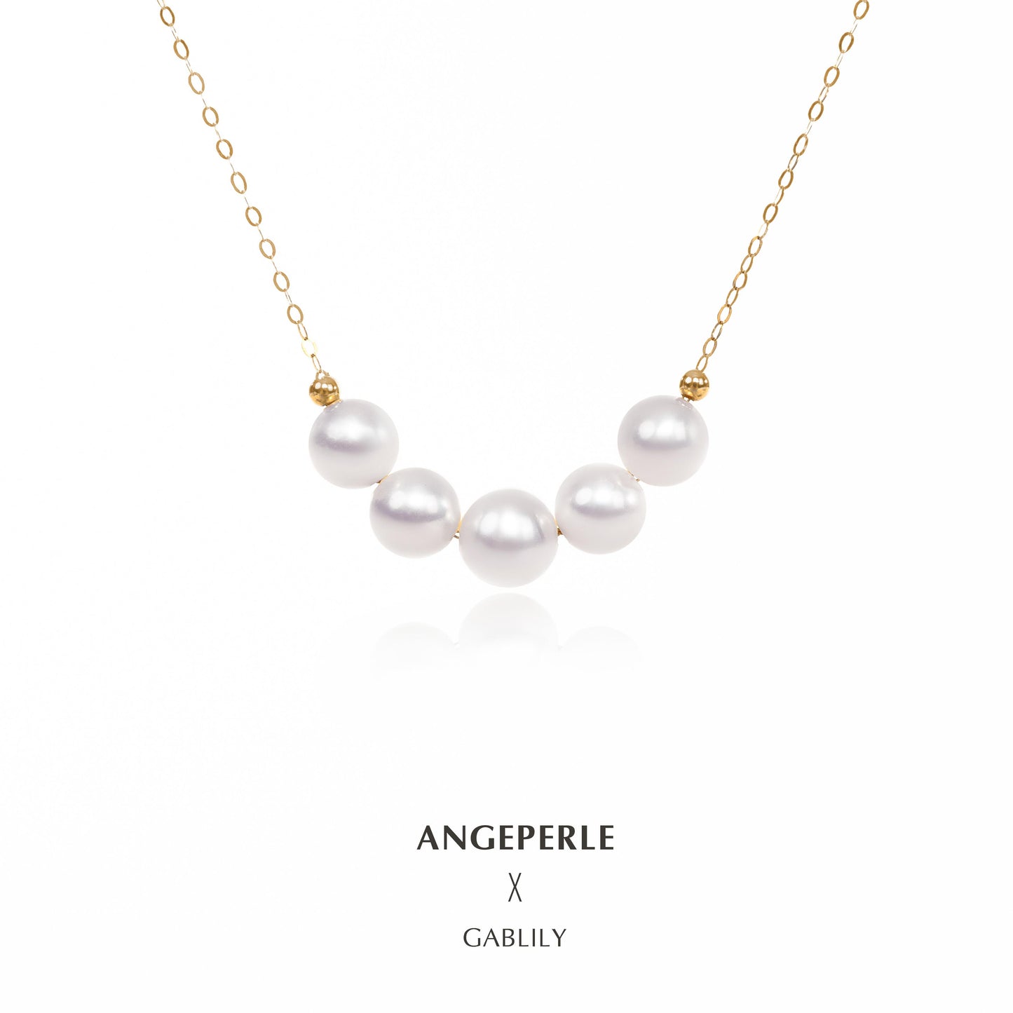 Gablily High Quality Smile Pearl Pendant: 6.5-7.5mm Freshwater 18K Gold (TSGY1118)