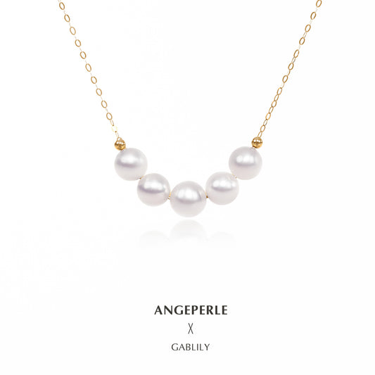 Gablily High Quality Smile Pearl Pendant: 6.5-7.5mm Freshwater 18K Gold (TSGY1118)