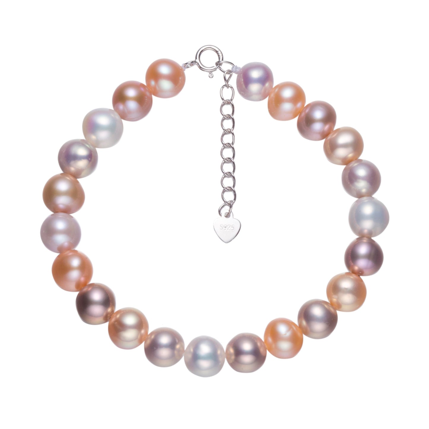 Candy Color Pearl Set, Necklace, Bracelet, Earrings：7-8mm Freshwater S925 Silver (TSZL117)