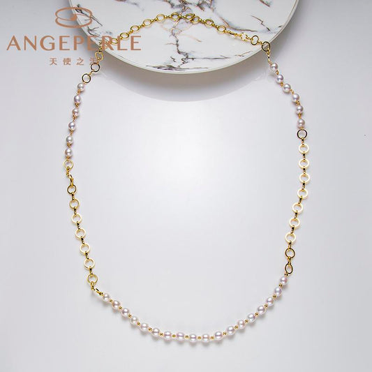 Designer Pearl Necklace ：6-7mm Freshwater Alloy (TSYM038)