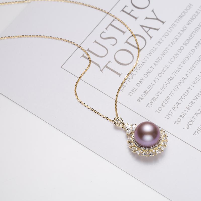 Designer Edison Purple Pearl Pendant：10-11mm Freshwater S925 Silver (TSXX190)