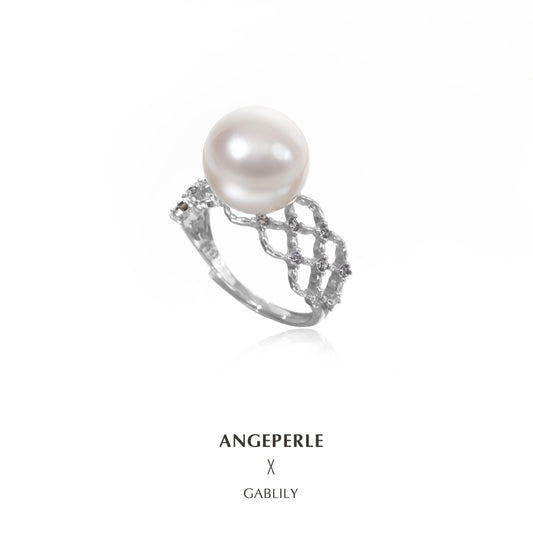 Gablily Design Style Pearl Ring Exquisite And Fashionable: 10-11mm Freshwater S925 Silver (TSJCY110)