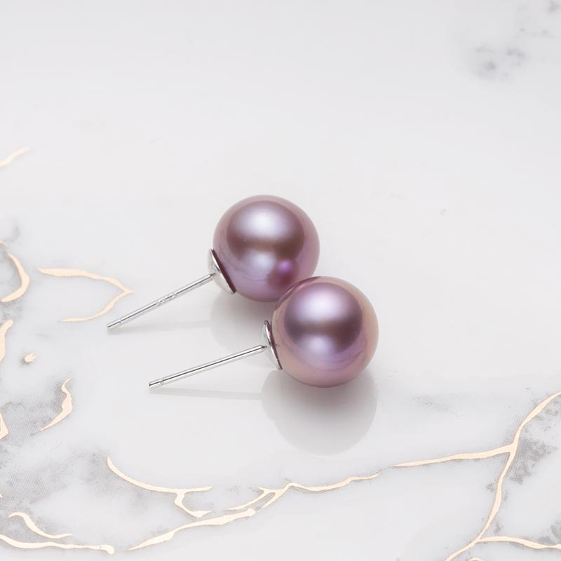 Necklace, Lu Lu Tong, Earrings Edison Purple Pearl Three-piece Gift Box : Necklace 9-11mm, Lu Lu Tong 10-11mm, earrings 10-11mm  Freshwater S925 Silver (TSYJ005)