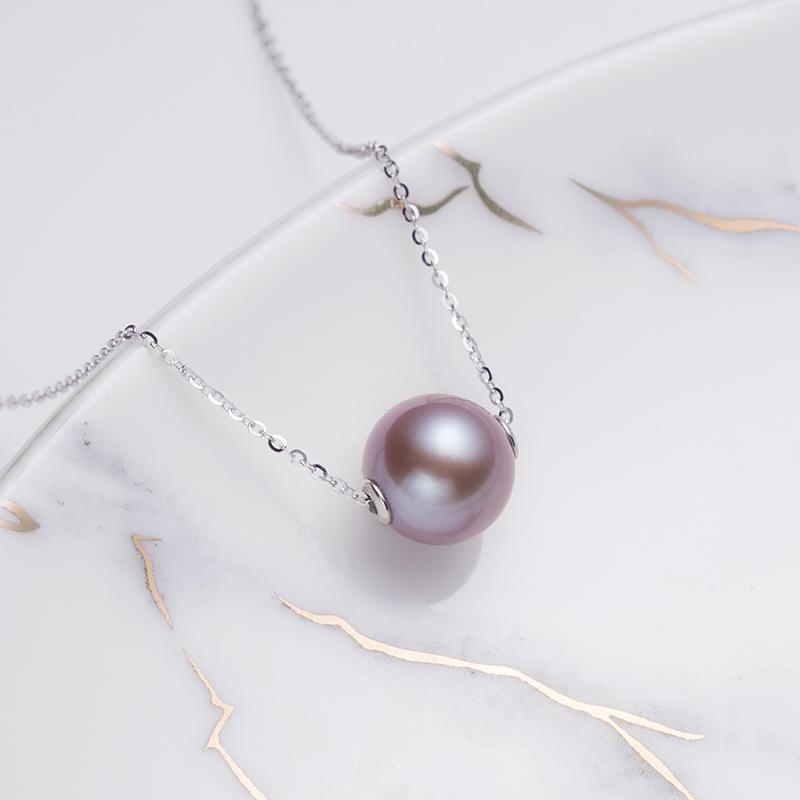 Necklace, Lu Lu Tong, Earrings Edison Purple Pearl Three-piece Gift Box : Necklace 9-11mm, Lu Lu Tong 10-11mm, earrings 10-11mm  Freshwater S925 Silver (TSYJ005)