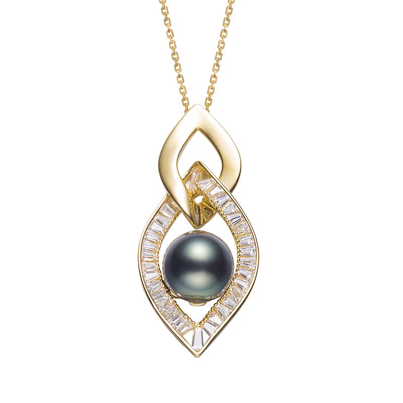 Designer Tahitian Pearl Pendant ：9-10mm Seawater S925 Silver (TSXX210)