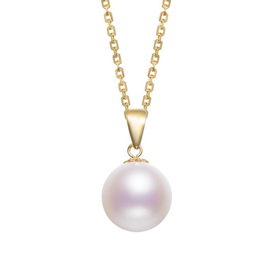 Gablily Melon Seed Shaped Clasp Big Size White Pearl Pendant: 11-12mm Freshwater 18K Gold Clasp Silver Chain (zpjy100)