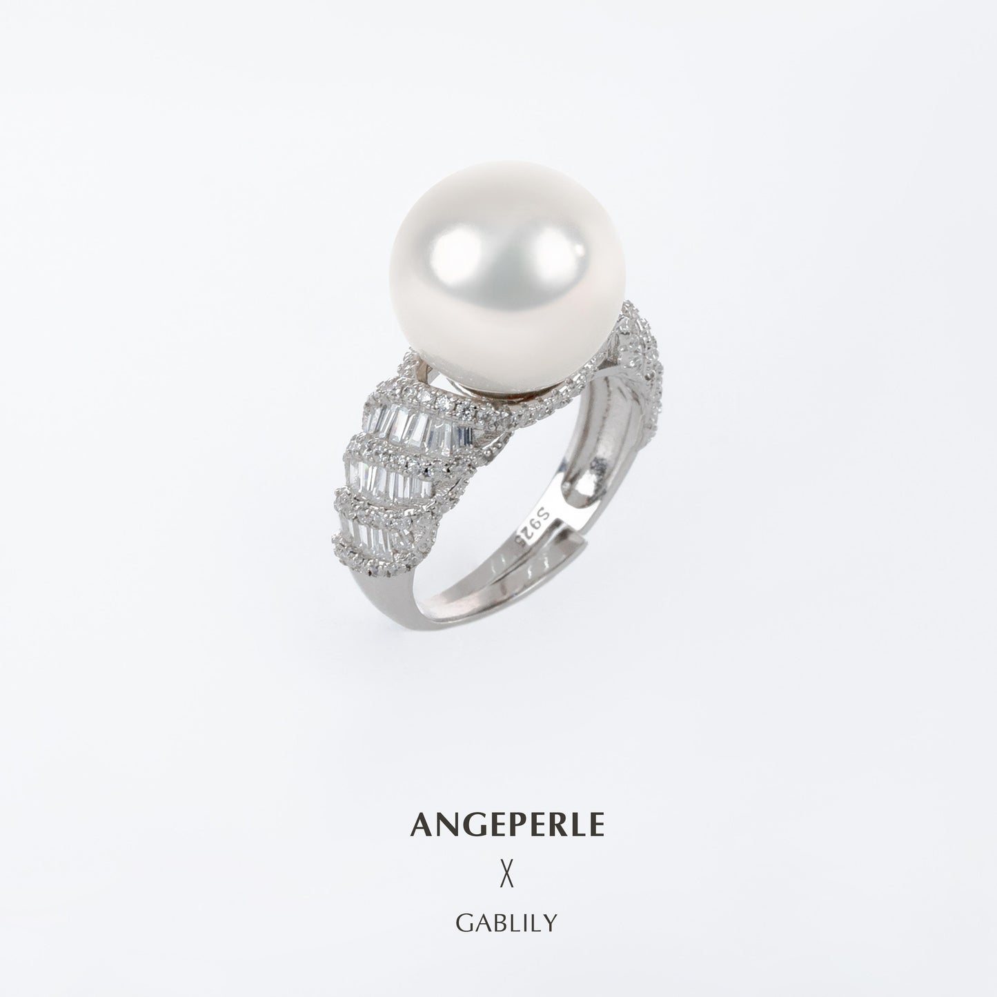 Gablily High Quality Elegant Pearl Ring: 12-13mm Freshwater S925 Silver (zpjcy266)